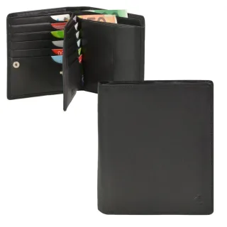 Geldbörse Herren 16 Kartenfächer RFID Schutz | Leder schwarz | Esquire Portemonnaie für Männer mit Münzfach 0476-10