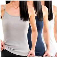 HERMKO Achseltop 1560 (Pack, 3er) Träger Top, Bio-Baumwolle, Spaghettiträger, Shirt, Basic