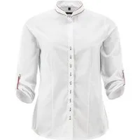 Orbis Textil GmbH & Co. KG Trachtenbluse Trachtenbluse - DANIELA - weiß/mittelrot, weiß/natur