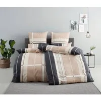 OTTO home Bettwäsche Golfi in Gr. 135x200 oder 155x220 cm, Biber, 2 teilig, sportliche Streifen Bettwäsche aus Baumwolle, Marke H.I.S by OTTO home