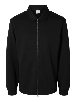 SELECTED MEN - SLMEMANUEL SOFT FULL ZIP SWEAT NOOS Black - Gr. - M
