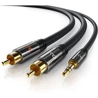 Primewire Audio-Kabel, Cinch, 3,5-mm-Klinke, RCA, AUX (1000 cm), Stereo HiFi Audio-Adapter mehrfach geschirmt - 10m