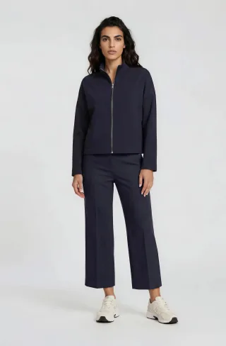 Milano Italy - oversized jacket with zipper 1/1 sleeve navy - Gr. - 46