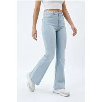 ONLY Bootcut-Jeans ONLLUSH MW RETRO FLARED DNM Materialmix, bootcut fit, Regular Waist,  Retro-Fit