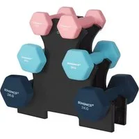 SONGMICS Hantel-Set Kurzhanteln, Hantel Set 12kg, Hexagon, Neopren Hanteln