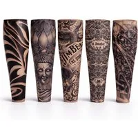 TK Gruppe Kostüm Tattoo Ärmel Nylon – 5X täuschend echt - Fasching & Karneval