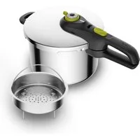 Tefal Schnellkochtopf Secure 5 Neo, Dampfkochtopf Induktion, Fassungsvermögen 6L, Edelstahl (1-tlg), 5-fach Sicherheitssystem, geeignet für alle Herdarten, P25307