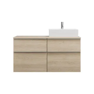 Burgbad Keramik Waschtisch-Set Eqio Eiche Dekor Cashmere/Alpinweiss, SGUS120RF3180C0001 SGUS120RF3180C0001