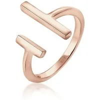 Elli Fingerring Offen Verstellbar Geo Stab Minimal 925 Silber, Geo