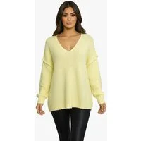 Worldclassca Longpullover WORLDCLASSCA Damen Oversize Strickpulllover Lang Pulli V-Ausschnitt Neue Kollektion - Stilvolle und gemütliche Strickmode für Damen