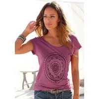 LASCANA Strandshirt mit Print und glänzendem Effekt, Ethno-Look, casual