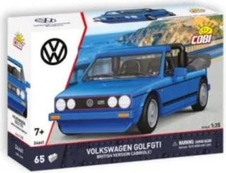 Volkswagen Golf GTI British Version Cabriolet (1984), Konstruktionsspielzeug blau, Maßstab 1:35