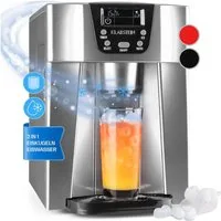 Klarstein Eiswürfelmaschine Ice Volcano 2G Eismaschine 12 kg/24h 2L 6-12 Min. LED silber 3 Größen, Eiswürfelmaschine Eiswürfelbereiter Ice Cube Maker Eiswürfel Automat