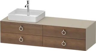 Duravit White Tulip Konsolenwaschtischunterbau wandhängend Amerikanischer Nussbaum & Taupe Matt & Se WT4995L77600010