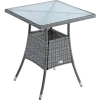ESTEXO Gartentisch Polyrattan Beistelltisch Balkontisch 57 cm Rattan Tisch Anthrazit