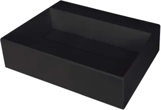 Neuesbad Granit-Waschbecken mit Abdeckung, Schwarz, 500x400MM NB1DECQRNU5M1