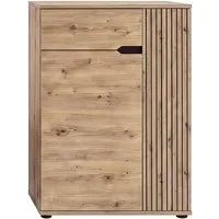 OTTO home Schuhkommode FJELL, Breite 80cm, 2 Türen, 1 Schubkasten, 3 Einlegeböden, 5 Fächer (hochwertig verarbeitete Längsfräsung, praktische Griffaussparung), Garderobenschrank, Schuhschrank, Kommode, Sideboard, Anrichte