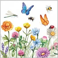 Ambiente Luxury Paper Products Papierserviette, Servietten Papier 33x33cm 3-lag. mit Frühlingsblumen Motiv 20 Stück