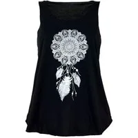 Guru-Shop T-Shirt Retro Art Tanktop mit Ethnodruck - Traumfänger.. Festival, Hippie, Ethno Style, alternative Bekleidung