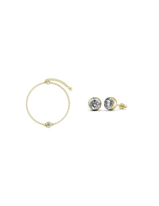 Geburtsstein Mond Set - Gold und Kristall