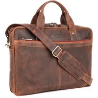 Benthill Aktentasche Echt Leder Laptoptasche Büro Tasche Umhängetasche Schultertasche, Schultergurt / Umhängegurt Reißverschlussfach