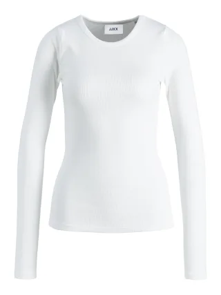 JJXX - JXFREYA STR LS RIB TEE JRS NOOS Weiß - Gr. - S