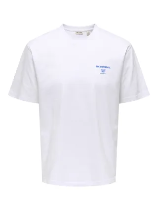 ONLY&SONS - ONSFRED LIFE FOODIE RLX SS TEE Bright White - Gr. - XXL