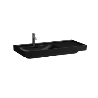 LAUFEN Waschtisch MEDA 460x1000x160 Ablage rechts o. Hl. o.Ül. schwarz matt, H8171187161121 H8171187161121