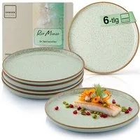 SÄNGER Teller Rio, (6 St), Rio Minze, 4x Speiseteller, Steingut, Handmade, VALUE COLLECTION