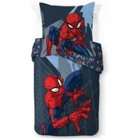MARVEL Kinderbettwäsche Marvel Spiderman Bettbezug-Set 135x200 cm + Kissenbezug 80x80 cm, Washed Cotton, 2 teilig, 100 % Baumwolle, maschinenwaschbar, wendbar