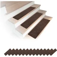 relaxdays Stufenmatte Rechteckige Stufenmatten 16er Set 65x20, Höhe: 7.5 mm, braun
