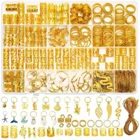 HoyoLee Haarspange 285 Stück Haarschmuck für Zöpfe, Verstellbar Metall Haar, Loc-Charms