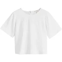 Next T-Shirt Kurzärmeliges, kastiges T-Shirt mit Leinenanteil (1-tlg)
