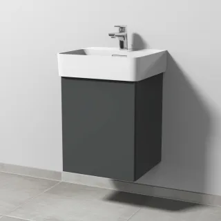 Sanipa 3way Waschtischunterbau zu Laufen VAL Waschtisch mit 1 Tür, Anthrazit-Matt SM81922