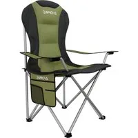 24Move Campingstuhl Campingstuhl faltbar inkl. Tragetasche, bis 150kg belastbar, grün (bequeme Arm- und Rückenlehne), Gartenstuhl, Klappstuhl gepolstert