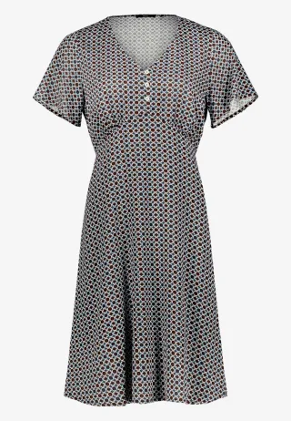 zero - Blusenkleid Mini mit grafischem Muster brown - Gr. - 44