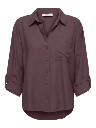 JDY - JDYCAYA LINEN LOOSE L/S SHIRT WVN NOOS Huckleberry - Gr. - L