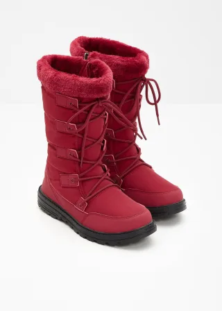 bonprix Schnürstiefel, rot, Gr.41, Warmer Winter Schnür Boot mit profilierter Laufsohle, aus Vegan