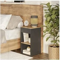 Vicco Nachtschrank Dany, Anthrazit/Goldkraft Eiche, 35 x 65 cm mit 1 Schublade (1-St)