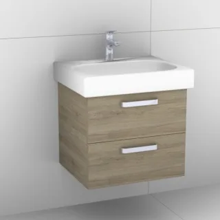 Artiqua 413 Waschtischunterschrank für Citterio 500544 ( ehem. 123560) Sanremo Eiche quer NB, 413-WU 413-WU2L-K100-7144-428