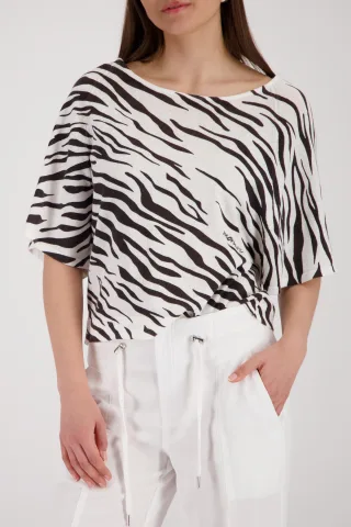 monari - Pullover mit Tigermuster coffee gemustert - Gr. - 38