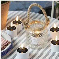 Lights4fun LED-Kerze 6er Set Solar LED Teelichter