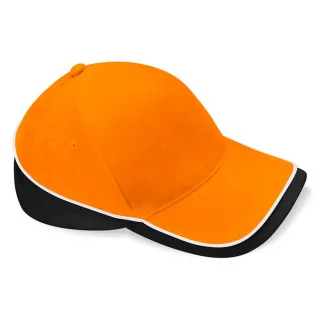 Beechfield - "Teamwear" Baseball-Mütze - Wettbewerb (Orange/Schwarz/Weiß)