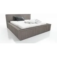 A&J MöbelLand GmbH Polsterbett RIO mit Lattenrost und Bettkasten. (Bett mit Kopfteil. Lattenrost und Bettkasten .Viele Varianten zur Auswahl – wählen Sie Größe und Farbe!, TOP ANGEBOT), Länge: 220 cm Höhe Kopfteil: 100 cm
