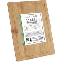 natumo Schneidebrett Schneidebrett Bambus mit Saftrille 40 x 30 cm, Bambus