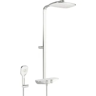 Hansa Hansaemotion Brause-Thermostat 5865017182 AP,3-strahlig, Sicherheitsglas, chrom/weiss