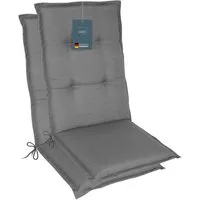 LILENO HOME Hochlehnerauflage Gartenstuhl Auflage, bequeme Sitzauflage für Gartenmöbel, Stuhlkissen, (2 St., 2er Set), Polsterauflage Uni Mittelgrau, Sitzpolster für Klappstühle