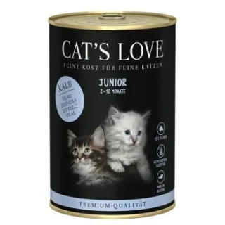 CAT'S LOVE Nassfutter Katze Junior Kalb 12x400 g