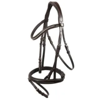Hans Melzer Horse Equipment Hans Melzer Trense Calgary englisches Reithalfter braun/silber LACK VB/ COB (Vollblut)