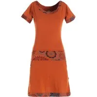 Vishes Jerseykleid Damen Sommerkleid Kurzarm Jersey-Kleid Tunika-Kleid T-Shirtkleid Boho, Goa, Retro Style